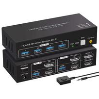 DP+HDMI Dual Monitor KVM Switch
