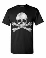 Pirate Skull Crossbones Distressed T-shirt Jolly Roger Halloween Shirts S įvairiaspalvis