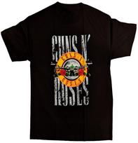Guns N Roses  Band Tee Bullet Logo New Black Unisex T-Shirt S įvairiaspalvis