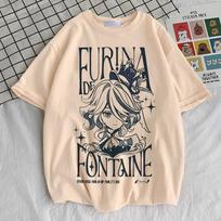 Genshin Impact teen Digital Y2k korean clothes Classic Psychedelic tshirt 2000s Vintage Pop Culture Psychedelic aesthetic Y2k S
