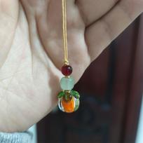 Fashion Persimmon Phone Lanyard Beaded Everything Goes Well Phone Anti-lost Rope Cute Keychain