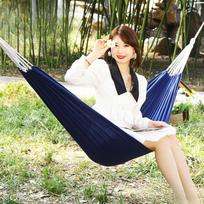 Hanging Bed Outdoor White Thickened Canvas Bent Stick Single or Double Swing Solid Color Camping Hanging Bed Anti rollover