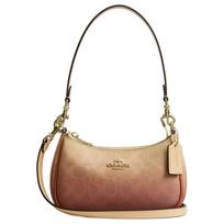COACH Teri 12 Presbyopia all-over printed metal accessories coated canvas hand-held crossbody shoulder bag mini women's gradient gold auksas