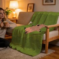 Throw High-Density Short Plush Blanket For Sofa Nap Air-Conditioned Room Soft Skin-Friendly Dinotaeng 75x90cm