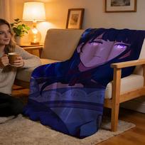 Throw High-Density Short Plush Blanket For Sofa Nap Air-Conditioned Room Soft Skin-Friendly Genshin 75x90cm