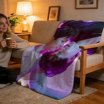 Throw High-Density Short Plush Blanket For Sofa Nap Air-Conditioned Room Soft Skin-Friendly Revenged Love 75x90cm