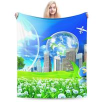 Frutiger Aero Graphic Warm Soft Blankets  Travel Plush Throw Blanket Novelty Bedroom Flannel Bedspread Sofa Bed Cover 75x90cm