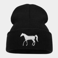 Pony Pattern Embroidery Geometric Knitted Hat Winter Warm Men'S And Women'S Outdoor Wool Hat Hip Hop Cold Hat elasticity 55-60cm