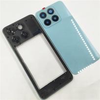 For ZTE Blade A55 Z2450 Back Battery Cover+Middle Frame Door Housing Rear Glass Parts Replacement žalia