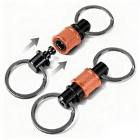 360 Degree Rotation Detachable Keychain Clip Retractable Key Chain  Camping Supplies oranžinė