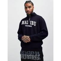 Men's Casual Malibu California Pattern Sweatshirt, Geometric Pattern Zipper Stand Up Collar Pullover, Outdoor Sports Style, Outdoor Sportswear S