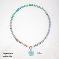 Colorful Rainbow Beaded Necklace Ocean Style Choker Necklace New Flower Pendant Necklace  Jewelry Style 11