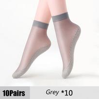 10pair Ultrathin Transparent Socks for Summer Cotton Silk Thin Socks Lady Lace Mesh Elastic Socks Patchwork Crystal Ankle Socks Female Short Socks