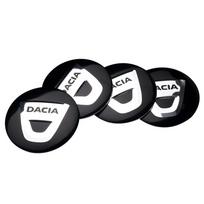 4 vnt. Automobilio ratų centriniai dangteliai Aliumininis dekoratyvinis lipdukas Dacia Logan Sandero Duster Lodgy Jogger Dokker Stepway Bigster black