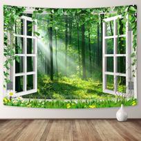 Tapestry Wall with Sun and Forest coveimes 75x100 juoda