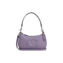 Coach Teri 24 Top Zip Smooth Leather Handbag Women Handbags Silver Light-Purple CR099-SVIZ Basic Set (Bag+Dust Bag)