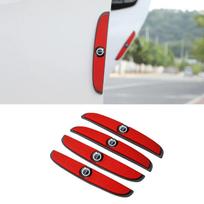 4Pcs Car Anti-collision Strip Silicone Protection Pad For Volvo Xc60 Xc90 V40 V60 S60 V50 V90 S80 C40 XC40 V70 XC70 C30 C70 EX90 raudona