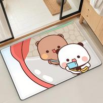 Cartoon Bubu Dudu Cute Door Mat Bath Microfiber Decorative Versatile Flannel Floor Mat Quick Dry Absorbent Non-slip Sole 40cm x 60cm