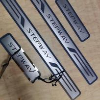 Car Accessories 2013-2023 For Dacia Sandero 2 Stepway Stainless Door Sill Car Door Cover Outside door sill protector Plate sidabras
