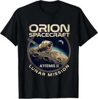 Artemis II Orion Spacecraft Lunar Mission Retro Space Art T- Shirt L