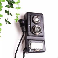 Retro telefono sienos meno skulptūra Darbas Laidiniai telefonai Antikinis sukamas rinkiklis Langui