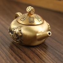 Brass Teapot Figurine Ornament Sculpture Artwork Crafts Collectible Statue for Living