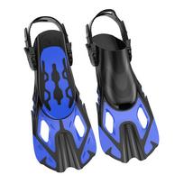 Snorkel Fins Swimming Flippers Adjustable Buckles Travel Size Swim Fins Open Heel Non Slip for Snorkeling Diving Swimming S or M mėlyna