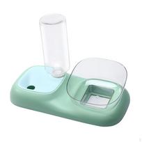 Cat Pet Feeder and Automatic Water Dispenser Set Convenient ,15 Degree Tilt Clear Bowl