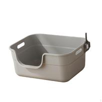 Cat Open Top Anti Splashing,Pet Supplies,Easy to Clean,with Hollow Handles High Sides Litter Pan for