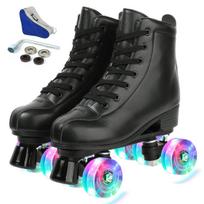 Roller Skate Shoes Size 35-45 4 Wheels Quad Sneakers Skating Pu Leather Sport Beginner Men And Women Roller Skating Shoes Gift 35