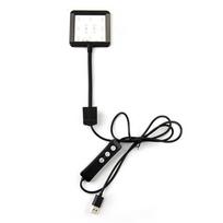 External Switch 360° Rotatable Aquarium LED Light USB Adjustable Fish Tank Light Waterproof Fish Tank Clip Lamp Landscaping (Black,CN Plug) juoda