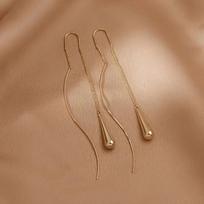 Luxurious S-Curve Design Women Long Tassel Drop Earrings Perfect for Weddings & Parties Wedding auksinė