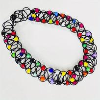 Personality Colorful Rice Beads Elastic Tattoo Choker Necklace Neck Chain Jewelry