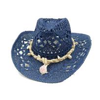 Corn husk material straw hat western cowboy hat spring and summer men and women Panama sun hat elegant cowboy straw hat M55-58cm