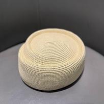Fashion Pillbox Hat Straw Beret Hat Fedora For Women Sun Cap Hostess Millinery Fascinator Designer Hats Painter's Hat 56-59cm smėlis