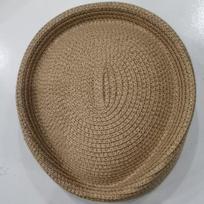 Elegant Solid Color Beret Hat Casual French Style Straw Weaving Hat Breathable Flight Attendant Hat chaki