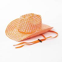 European American Popular Casual Handmade Bent Edge Panama Jazz Straw Hat Summer Outdoor Cowboy Hat Sombrero Mujer Playa Fashion 57cm oranžinė