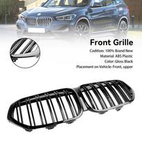 Blizganti Juoda Priekinė Inksto Grotelė Tinka BMW X1 F48 F49 2019-2021 Dvigubos Juostelės