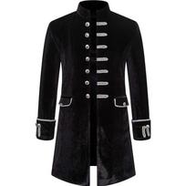 Vyriškas Steampunk Gotikinis Viktorietiškas Švarkas Vintage Bordo Aksominis Frakas Viduramžių Frakas Vienodas Šventės Helovino Kostiumas Homme XXL juoda