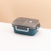 Dual-Layer Bento Lunch Box with Compartments, Microwaveable & Sealed, Includes Cutlery—Perfect for Office Workers & Students.