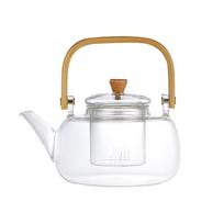 With Filter Clear Teapot Wood Handle Tea Maker New Tea Pot  Home Office
