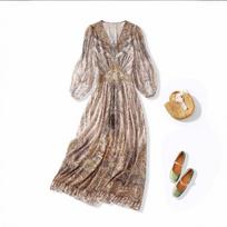 Silk Dress Model 80169-460-759 S šviesiai pilka spalva