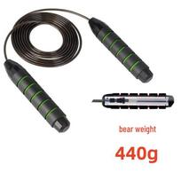 ZHEFENAI Dual-Bearing Weighted Steel Wire Jump Rope juodai-žalia spalva