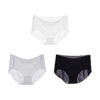 3Pcs Ultra-thin Seamless Thong Panties Women Low-rise No Show Quick Dry Ice Silk Underwear Size M-XL for Summer M&3pcs