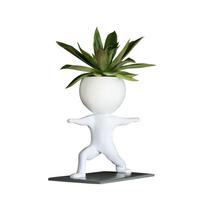 Human Figure Fitness Treadmill Plant Pot Holder Decorative Sculpture Modern Design Indoor Desk Ornament for Succulent and Small Plants