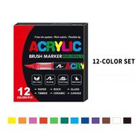 Colors 12/24/36/48/72 Acrylic Paint Markers Brush Tip Paint Marker For Rock Painting Wood Canvas Stone Diy Crafts Christmas Gift