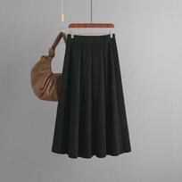 Rudens Klostuotas Šiltas Minkštas Megztinis Sijonas Moterims A Silueto Chaki Megztas Midi Ilgas Sijonas Moterims Elegantiški Sijonai Žiemai su Megztiniu One Size juoda