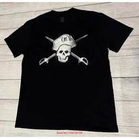 Captain Morgan Cannon Blast Rum Black T Shirt Size Large Skull Crossbones vintage Washed designer clothes graphic Stretched S įvairiaspalvis