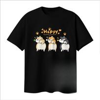 2026 Happy St Patrick Day Shiba Inu Dogs Black TShirt Y2k Kawaii Crew Neck Daily Wear Short Sleeve Tee Women Aesthetic Clothes S