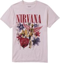 Hot Topic Nirvana in Utero Flowers Girls T-Shirt Natural XL S įvairiaspalvis